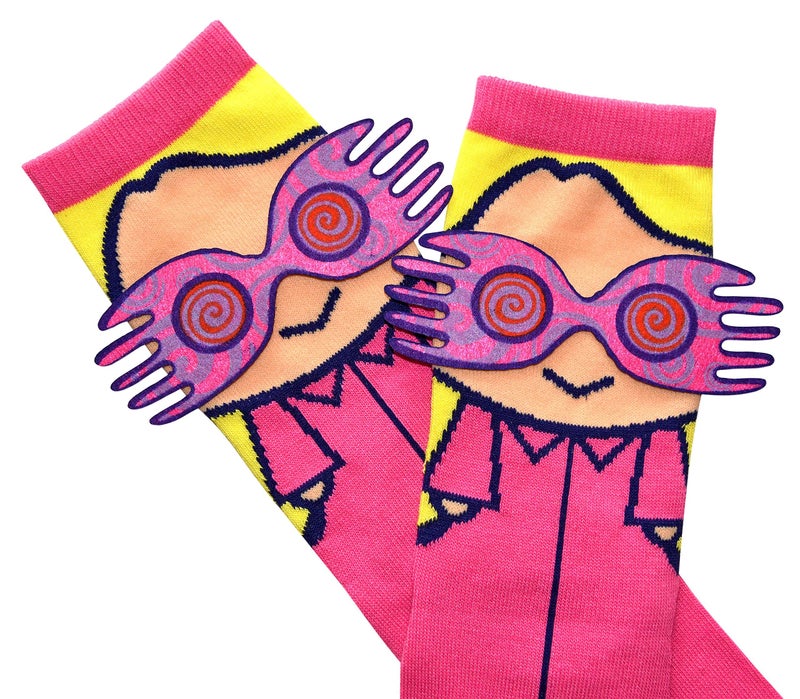 Harry Potter Luna Lovegood Juniors/Ladies Crew Socks with Spectrespecs Glasses Applique - Image 2
